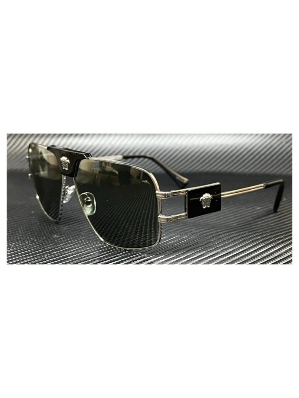 New Versace Men Gunmetal Sunglasses 63-12-145